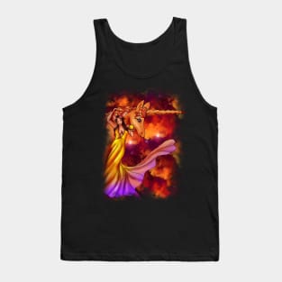 Girl With The Firey Unicorn Tank Top